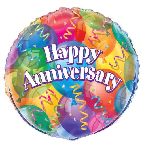 Colourful Happy Anniversary 45.7cm (18”) Foil Balloon